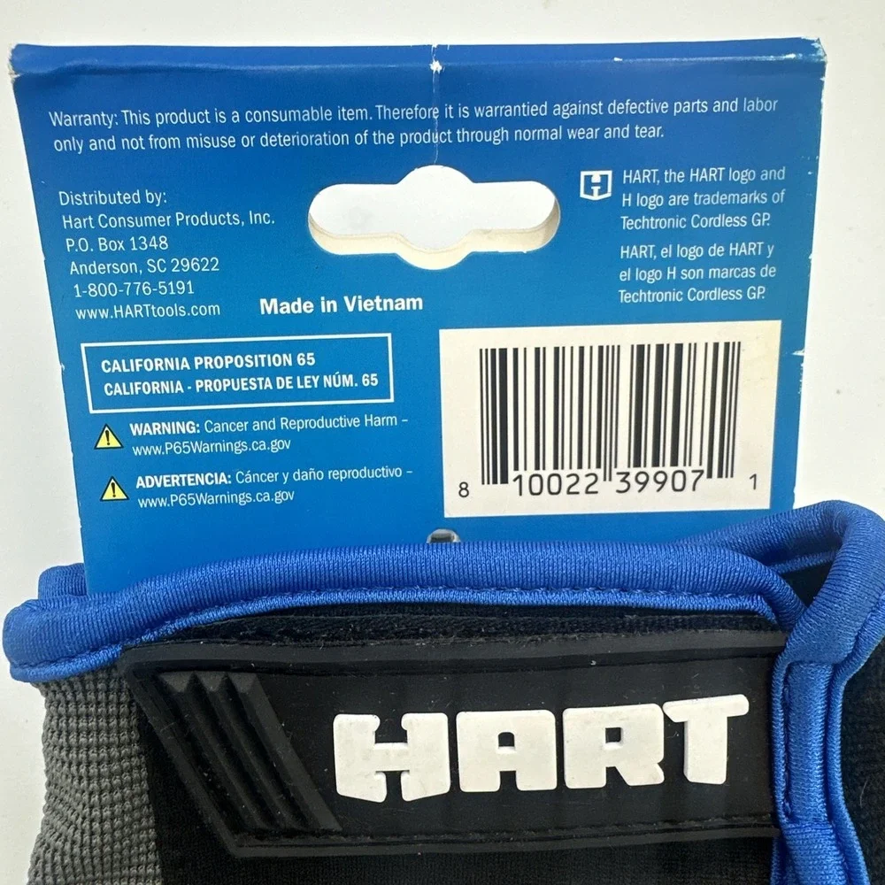 Hart Fingerless Impact Gloves Size‎ X Large Reinforced Palm Knuckle Protect NEW